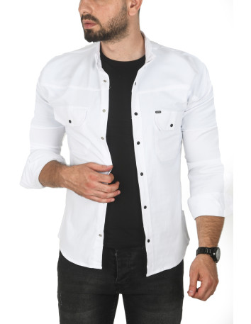 DeepSEA Slim Fit Dar Kesim Pamuklu Spor Gömlek Jakar Kumaş Likralı Gömlek 2500552 2