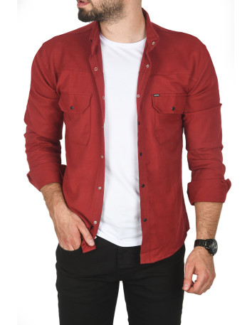 DeepSEA Slim Fit Dar Kesim Pamuklu Spor Gömlek Jakar Kumaş Likralı Gömlek 2500552