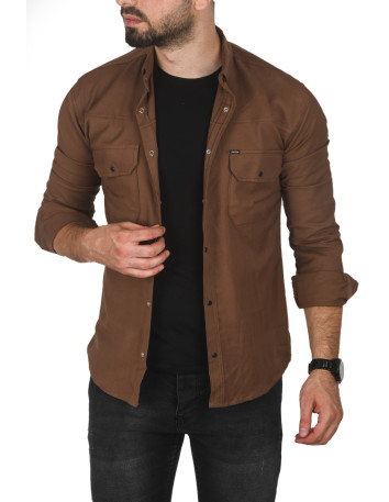 DeepSEA Slim Fit Dar Kesim Pamuklu Spor Gömlek Jakar Kumaş Likralı Gömlek 2500552