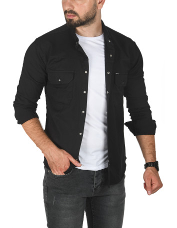 DeepSEA Slim Fit Dar Kesim Pamuklu Spor Gömlek Jakar Kumaş Likralı Gömlek 2500552