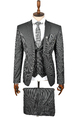 DeepSEA Çift Düğme Çift Yırtmaç Çizgili Slim Fit 3 Lü Takım Elbise 2300162