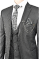 DeepSEA Çift Düğme Çift Yırtmaç Çizgili Slim Fit 3 Lü Takım Elbise 2300162