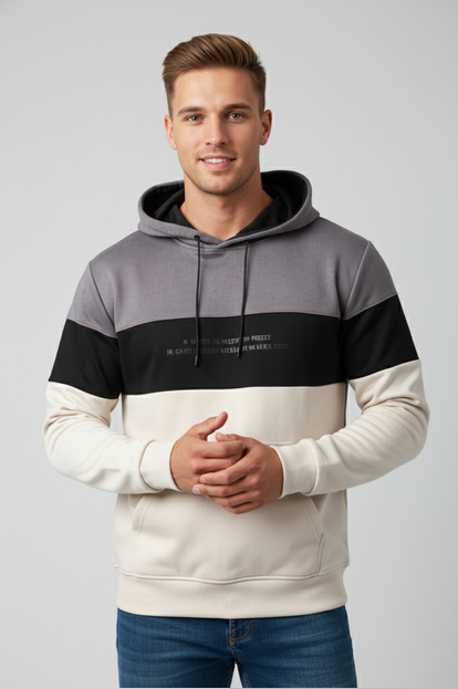 DeepSEA Dar Kesim Kapüşonlu Sweatshirt Süet Kumaş Kanguru Cep Hoodie Sweatshirt 2698510