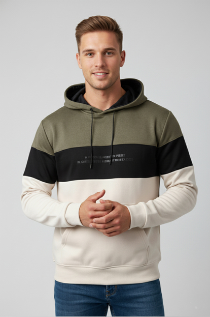 DeepSEA Dar Kesim Kapüşonlu Sweatshirt Süet Kumaş Kanguru Cep Hoodie Sweatshirt 2698510