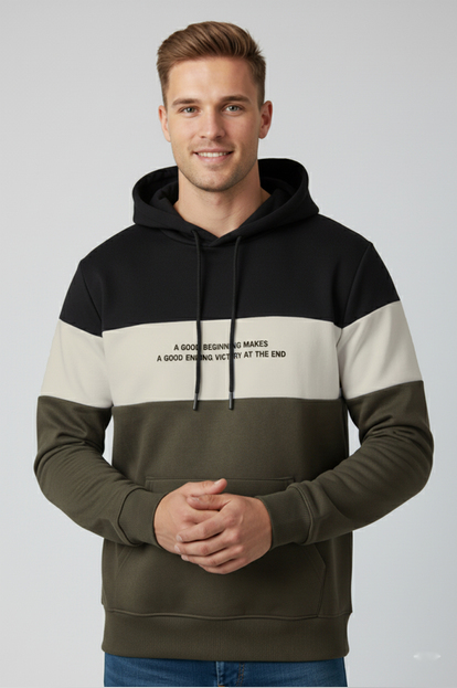 DeepSEA Dar Kesim Kapüşonlu Sweatshirt Süet Kumaş Kanguru Cep Hoodie Sweatshirt 2698510