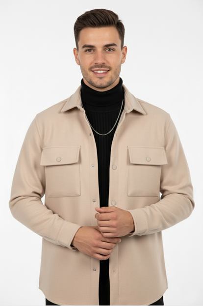 DeepSEA Dar Kesim Cep Kapaklı Çıtçıtlı Kısa Kaşe Mont 2500559