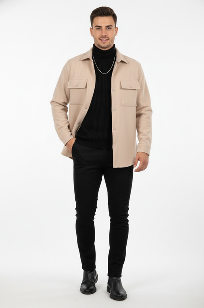 DeepSEA Dar Kesim Cep Kapaklı Çıtçıtlı Kısa Kaşe Mont 2500559