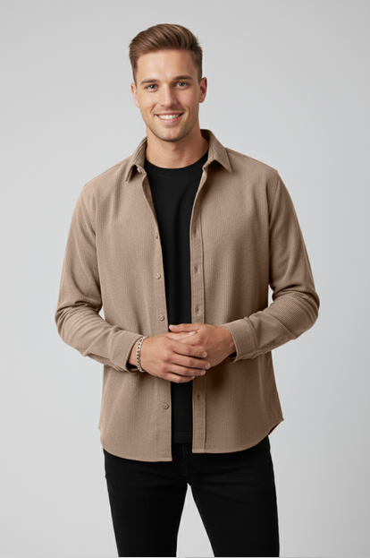 DeepSEA  Fitilli Kadife Gömlek 2600758