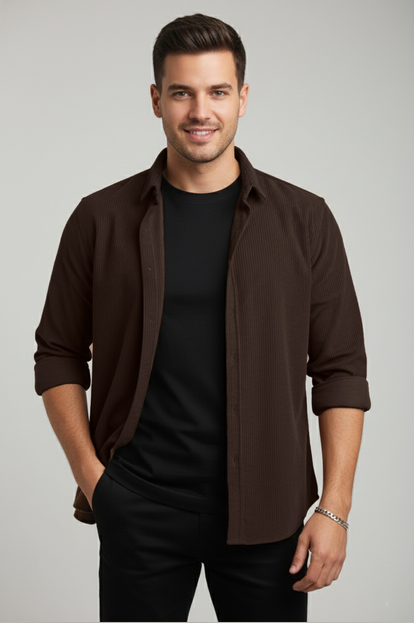 DeepSEA  Fitilli Kadife Gömlek 2600758