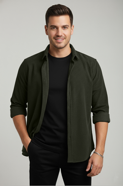 DeepSEA  Fitilli Kadife Gömlek 2600758