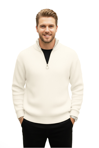 DeepSEA Yarım Fermuarlı Dik Yaka Rahat Kalıp Triko Kazak 2608511