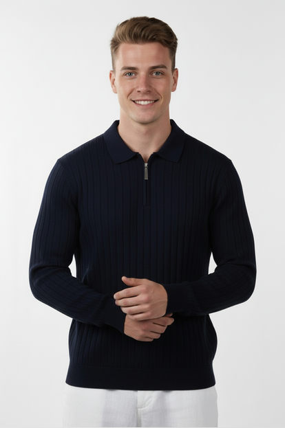 DeepSEA Baklava Desenli Yarım Balıkçı Yaka Triko Boğazlı Kazak 2505508