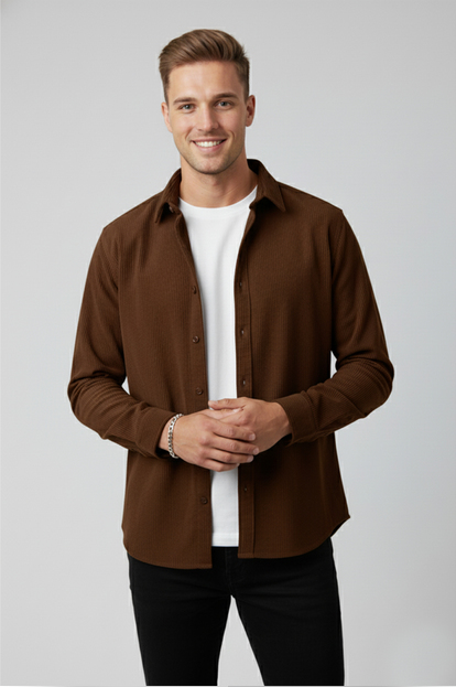 DeepSEA  Fitilli Kadife Gömlek 2600758