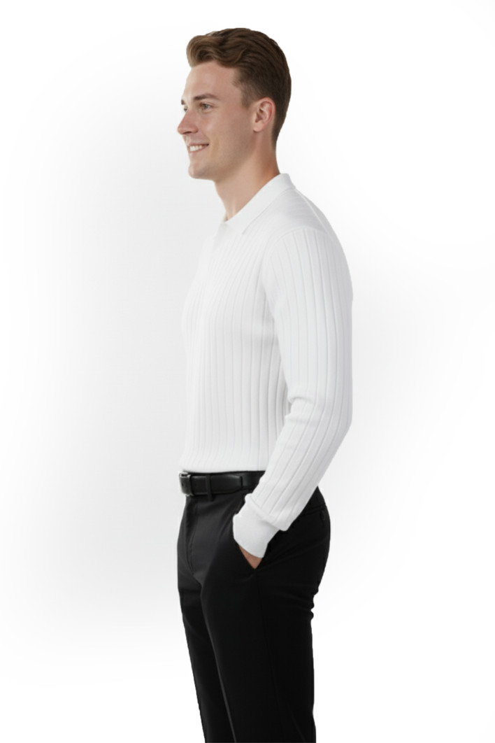 DeepSEA Slim Fit Polo Yaka Triko Kazak - Yumuşak Dokulu Esnek ve Şık Görünüm 2605305 2