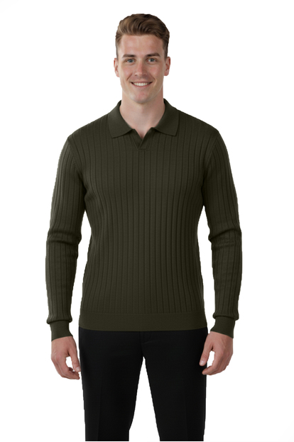 DeepSEA Slim Fit Polo Yaka Triko Kazak - Yumuşak Dokulu Esnek ve Şık Görünüm 2605305