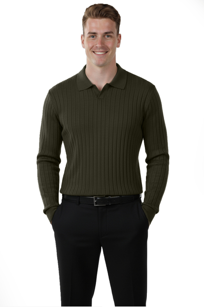 DeepSEA Slim Fit Polo Yaka Triko Kazak - Yumuşak Dokulu Esnek ve Şık Görünüm 2605305