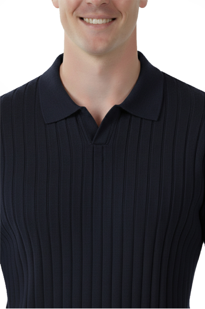 DeepSEA Slim Fit Polo Yaka Triko Kazak - Yumuşak Dokulu Esnek ve Şık Görünüm 2605305