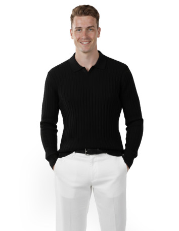 DeepSEA Slim Fit Polo Yaka Triko Kazak - Yumuşak Dokulu Esnek ve Şık Görünüm 2605305 2