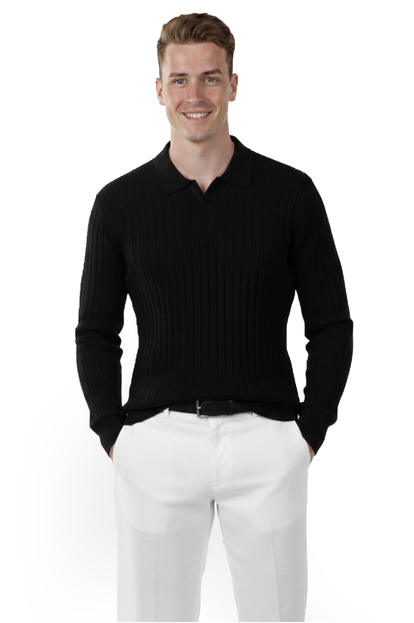 DeepSEA Slim Fit Polo Yaka Triko Kazak - Yumuşak Dokulu Esnek ve Şık Görünüm 2605305