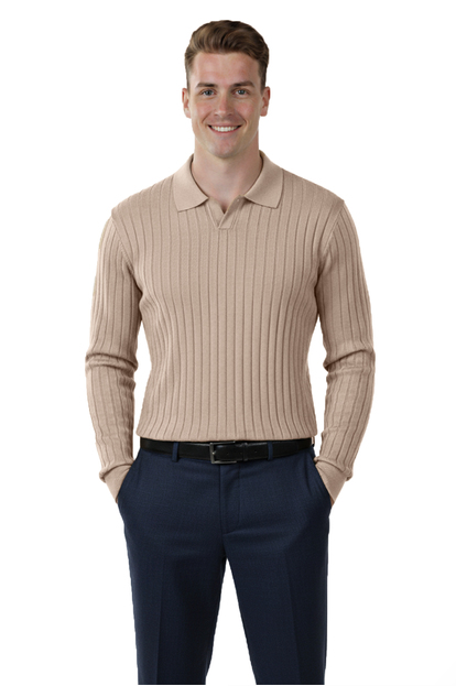 DeepSEA Slim Fit Polo Yaka Triko Kazak - Yumuşak Dokulu Esnek ve Şık Görünüm 2605305