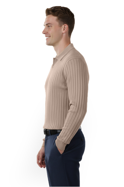 DeepSEA Slim Fit Polo Yaka Triko Kazak - Yumuşak Dokulu Esnek ve Şık Görünüm 2605305
