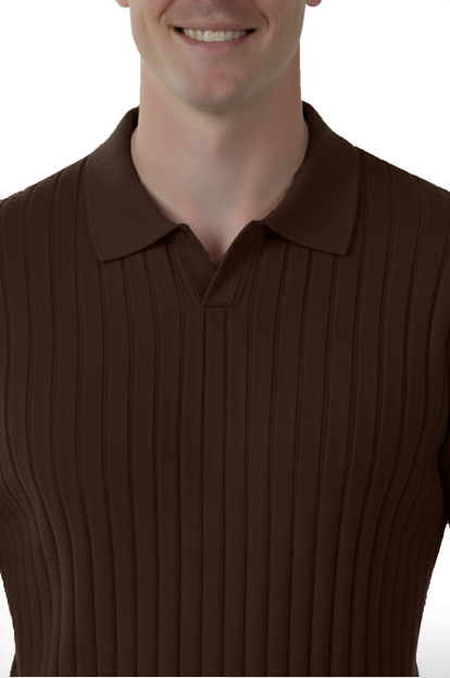 DeepSEA Slim Fit Polo Yaka Triko Kazak - Yumuşak Dokulu Esnek ve Şık Görünüm 2605305