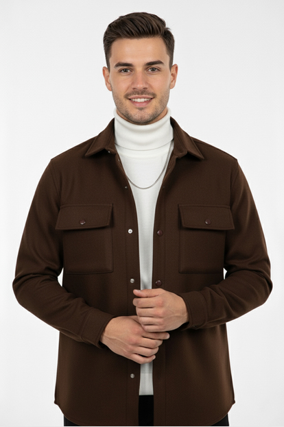 DeepSEA Dar Kesim Cep Kapaklı Çıtçıtlı Kısa Kaşe Mont 2500559