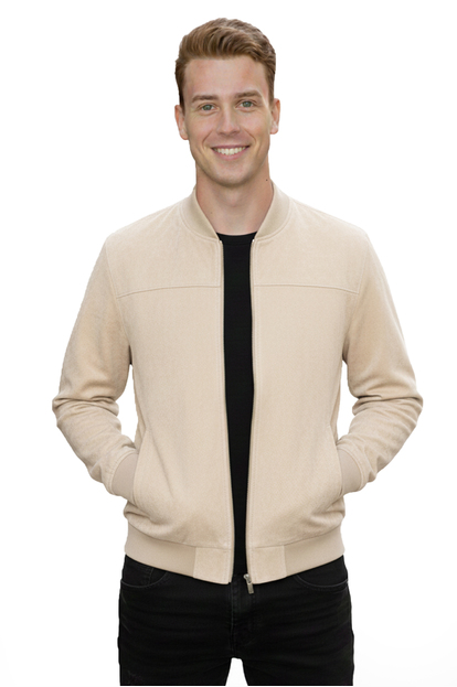 DeepSEA Dar Kesim Likralı Fermuarlı Süet Mont 2504334