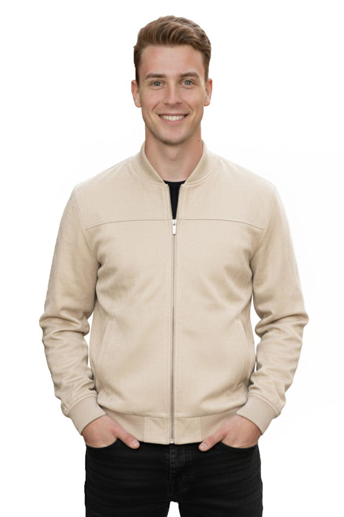 DeepSEA Erkek Slim Fit Likralı Süet Ceket – Kırışmayan Ütü Gerektirmeyen Mevsimlik Mont 2504334 2