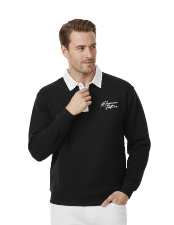 DeepSEA Relax Fit İçi Polarlı %100 Pamuk Yarım Fermuarlı Dik Yaka Sweatshirt 2600762