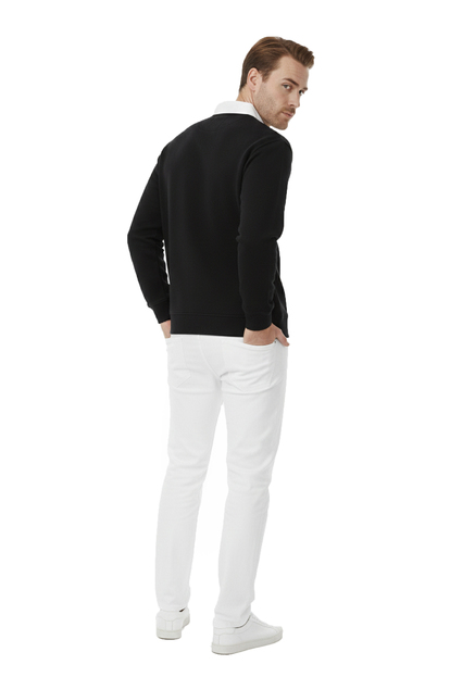 DeepSEA Relax Fit İçi Polarlı %100 Pamuk Yarım Fermuarlı Dik Yaka Sweatshirt 2600762