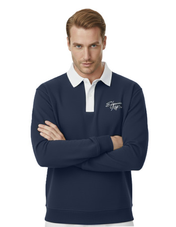 DeepSEA Relax Fit İçi Polarlı %100 Pamuk Yarım Fermuarlı Dik Yaka Sweatshirt 2600762