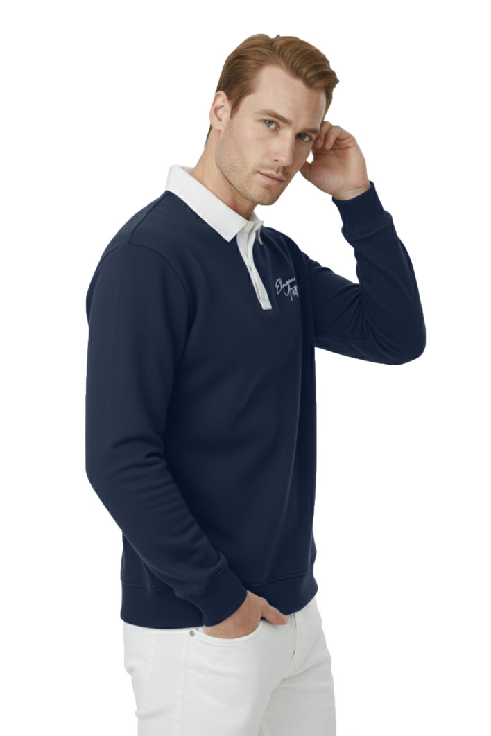 DeepSEA Relax Fit İçi Polarlı %100 Pamuk Yarım Fermuarlı Dik Yaka Sweatshirt 2600762 2