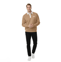 DeepSEA Relax Fit İçi Polarlı %100 Pamuk Yarım Fermuarlı Dik Yaka Sweatshirt 2600762
