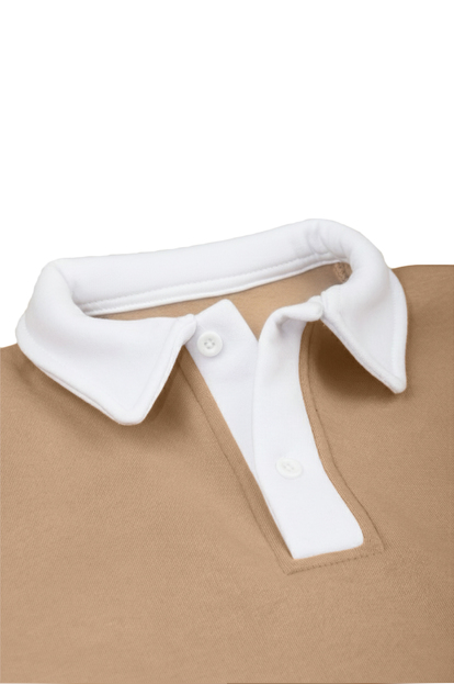DeepSEA Relax Fit İçi Polarlı %100 Pamuk Yarım Fermuarlı Dik Yaka Sweatshirt 2600762