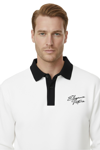 DeepSEA Relax Fit İçi Polarlı %100 Pamuk Yarım Fermuarlı Dik Yaka Sweatshirt 2600762