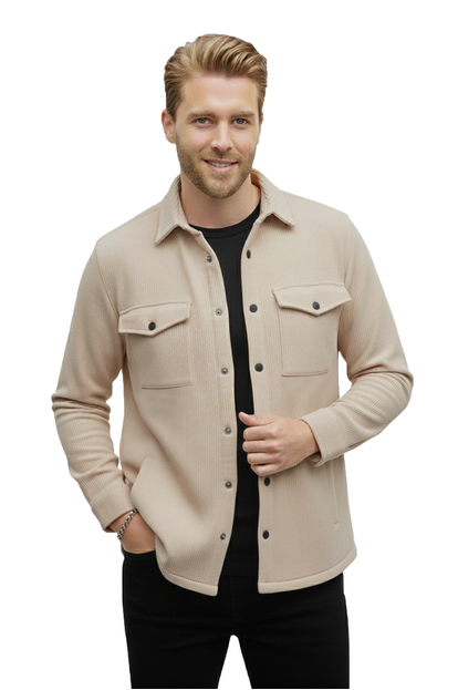 DeepSEA Slim Fit Likralı Fitilli Cepli Çıtçıtlı Spor Ceket 2500558