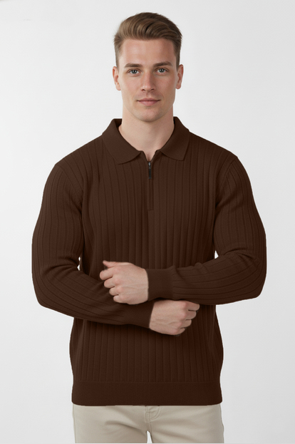 DeepSEA Baklava Desenli Yarım Balıkçı Yaka Triko Boğazlı Kazak 2505508