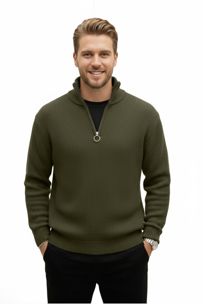 DeepSEA Yarım Fermuarlı Dik Yaka Rahat Kalıp Triko Kazak 2608511