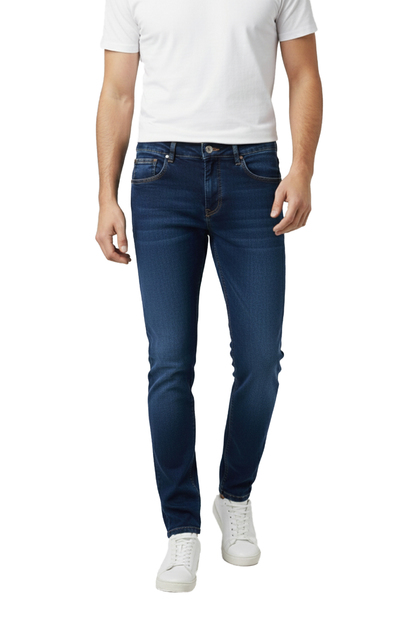 DeepSEA Likralı Dar Kesim Taşlanmış Kot Pantolon Günlük & Şehir Stili Erkek Jean 2608444