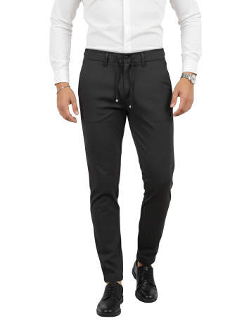 DeepSEA Erkek Likralı Gofre Kumaş Beli Lastikli İpli Slim Fit Günlük Pantolon 2600572