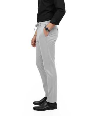 DeepSEA Erkek Likralı Gofre Kumaş Beli Lastikli İpli Slim Fit Günlük Pantolon 2600572 2