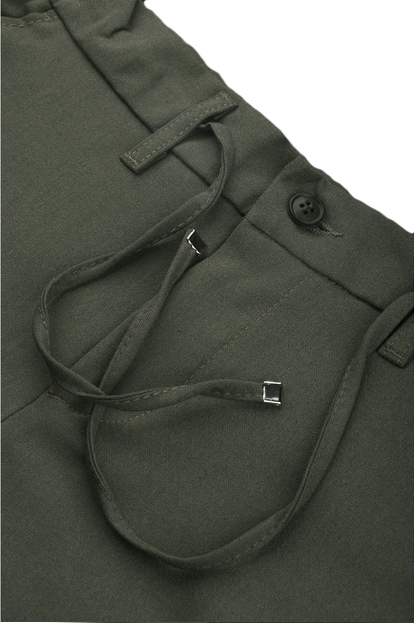 DeepSEA Erkek Likralı Gofre Kumaş Beli Lastikli İpli Slim Fit Günlük Pantolon 2600572