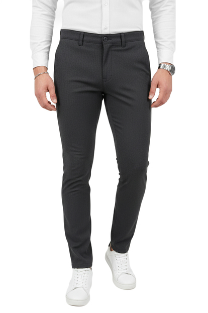 DeepSEA Erkek Likralı Beli Lastikli & İpli Dar Kesim Şık Kumaş Pantolon 2600572