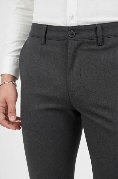 DeepSEA Erkek Likralı Beli Lastikli & İpli Dar Kesim Şık Kumaş Pantolon 2600572