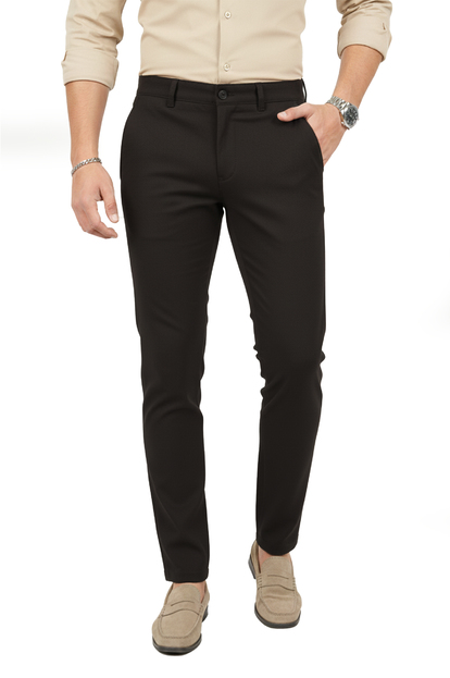 DeepSEA Erkek Likralı Beli Lastikli & İpli Dar Kesim Şık Kumaş Pantolon 2600572