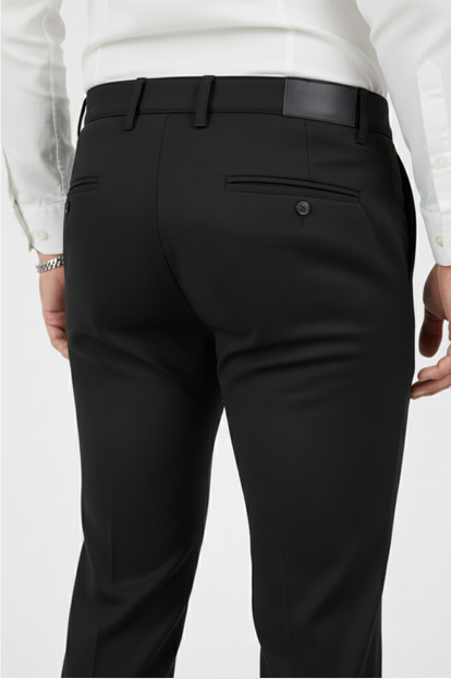DeepSEA Erkek Likralı Beli Lastikli & İpli Dar Kesim Şık Kumaş Pantolon 2600572