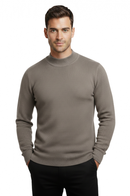 DeepSEA Dar Kesim Likralı Erkek Triko Kazak – Bisiklet Yaka Şık Tasarım 2505512