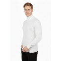 DeepSEA Tam Balıkçı Yaka Yanları Örme Desenli Slim Fit Boğazlı Kazak 2505495