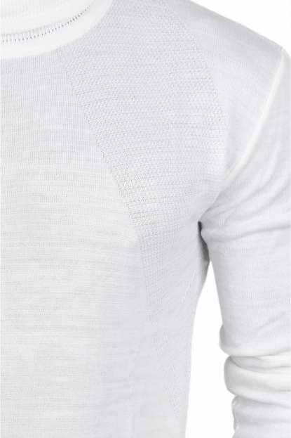 DeepSEA Tam Balıkçı Yaka Yanları Örme Desenli Slim Fit Boğazlı Kazak 2505495
